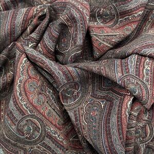 Vintage LIBERTY of London Wool Square Shawl Scarf Wrap LARGE 51”x 51” Raw Edge